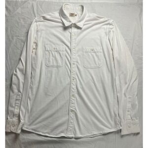 FAHERTY BRAND Mens XL White Long Sleeve Button Up Shirt 100% Organic Cotton